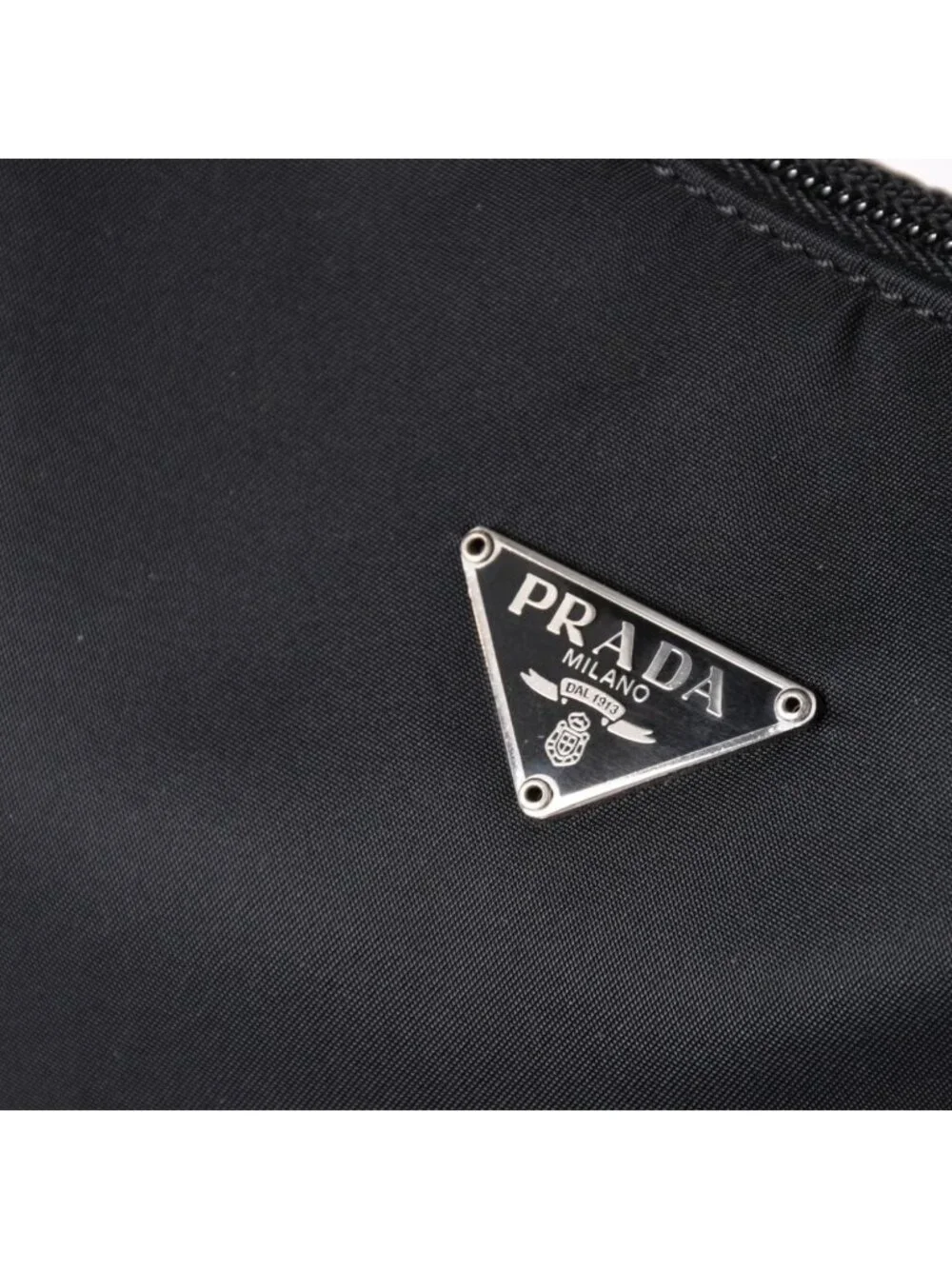 Prada Hobo Handbag Nylon Black